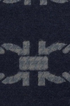FERRAGAMO NAVY BLUE Wool scarf