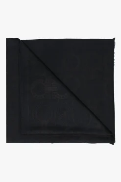 FERRAGAMO NAVY BLUE Wool scarf