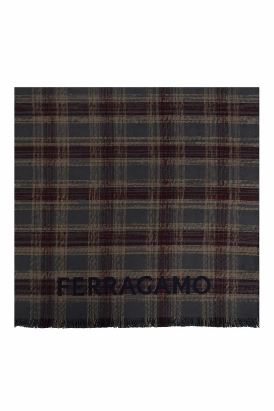 FERRAGAMO NAVY BLUE Wool scarf