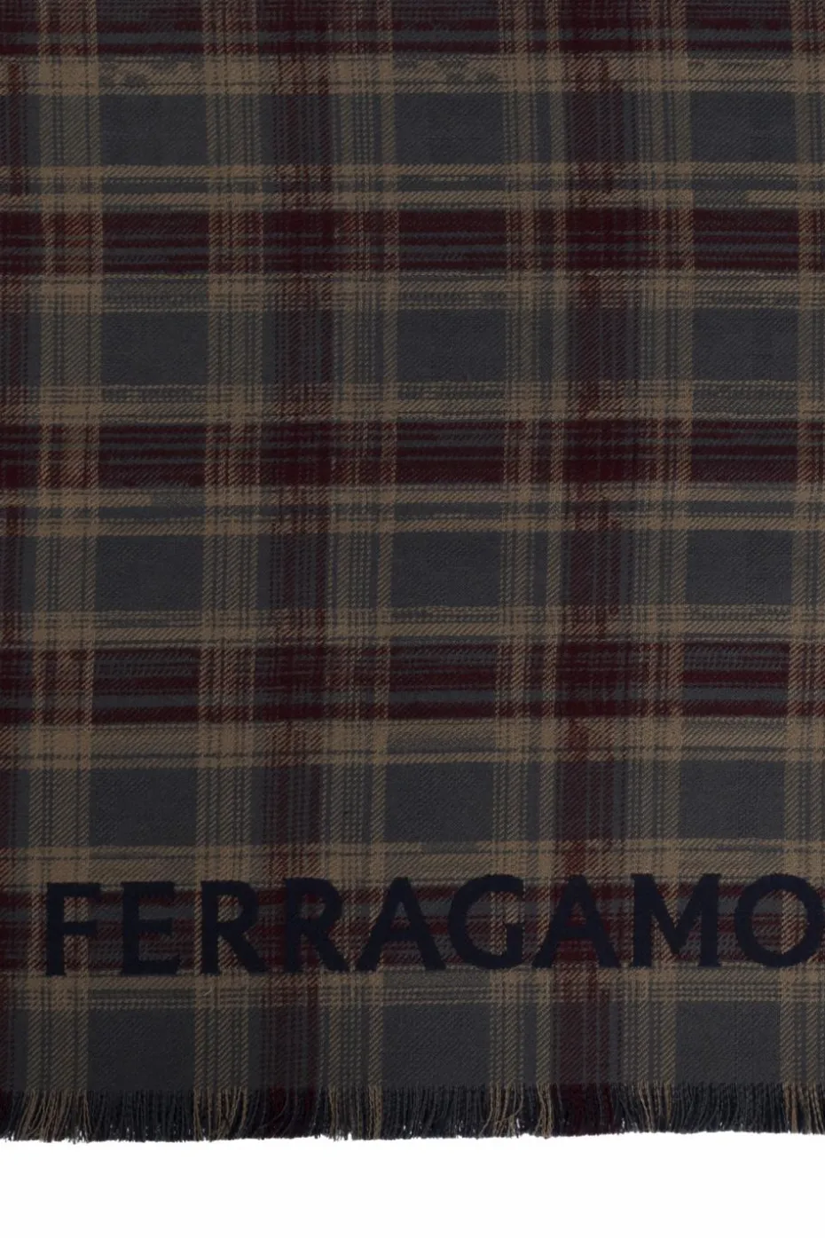 FERRAGAMO NAVY BLUE Wool scarf