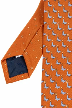 FERRAGAMO ORANGE Silk tie