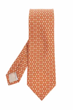 FERRAGAMO ORANGE Silk tie