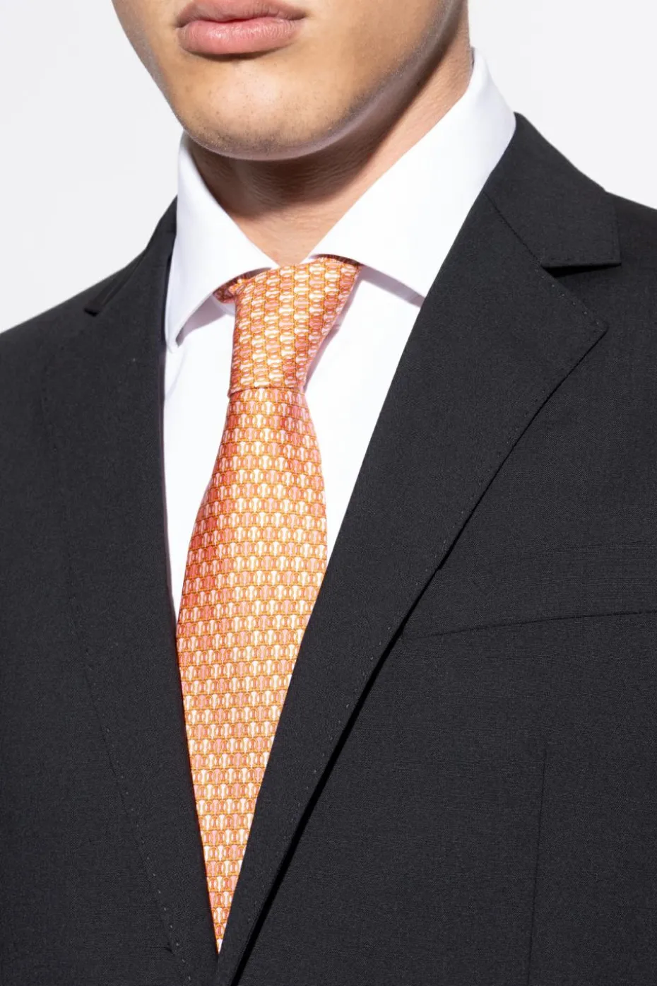 FERRAGAMO ORANGE Silk tie