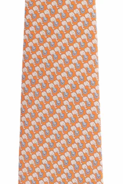 FERRAGAMO ORANGE Silk tie