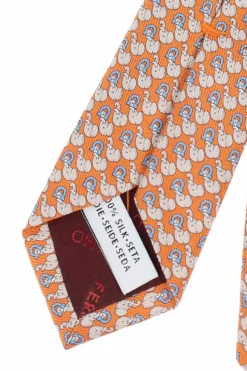 FERRAGAMO ORANGE Silk tie