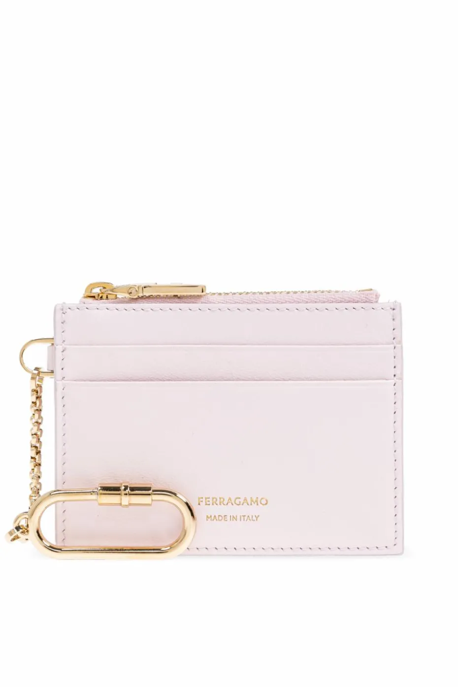 FERRAGAMO PINK Card case with keychain