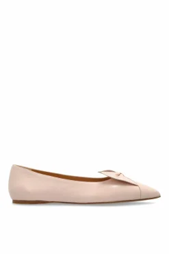FERRAGAMO PINK Leather ballet flats with bow