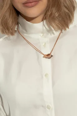 FERRAGAMO PINK Necklace with a logo-shaped pendant