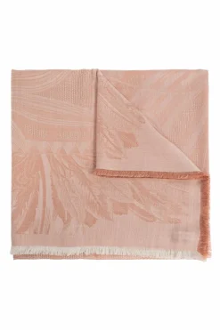 FERRAGAMO PINK Scarf with a decorative pattern