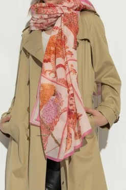 FERRAGAMO PINK Scarf with floral motif