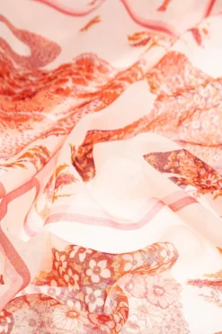 FERRAGAMO PINK Scarf with floral motif