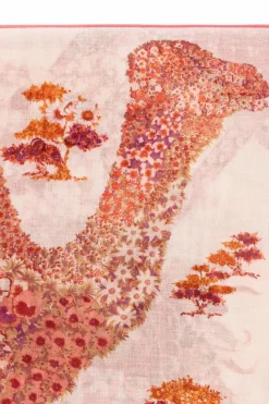 FERRAGAMO PINK Scarf with floral motif