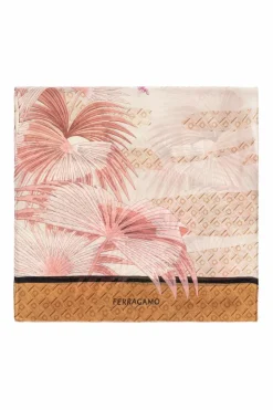 FERRAGAMO PINK Silk scarf with print