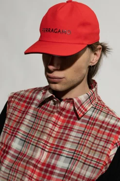 FERRAGAMO RED Baseball cap