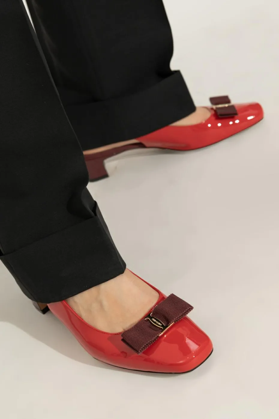 FERRAGAMO RED Rivada high heels