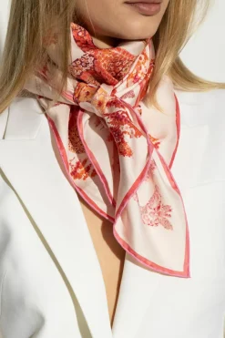 FERRAGAMO RED Silk scarf with print