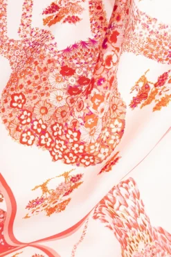 FERRAGAMO RED Silk scarf with print