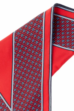 FERRAGAMO RED Triangle scarf with print
