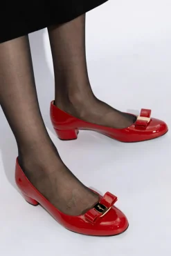 FERRAGAMO RED 'Vara' pumps