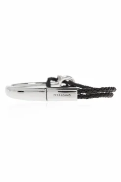 FERRAGAMO SILVER Bracelet with engraved logo