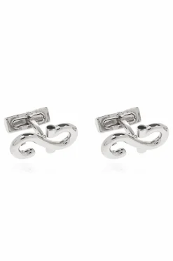 FERRAGAMO SILVER Cufflinks in the shape of a logo