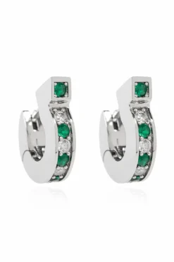 FERRAGAMO SILVER Earrings with logo