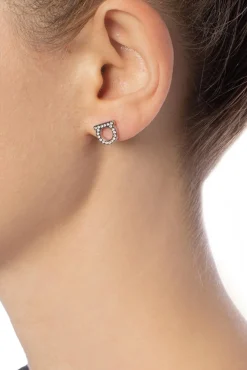 FERRAGAMO SILVER 'Gancini' motif earrings