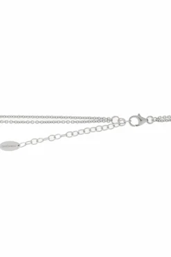 FERRAGAMO SILVER Necklace with pendant featuring engraved logo