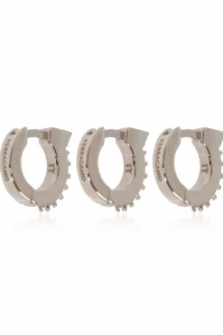 FERRAGAMO SILVER Set of three earrings