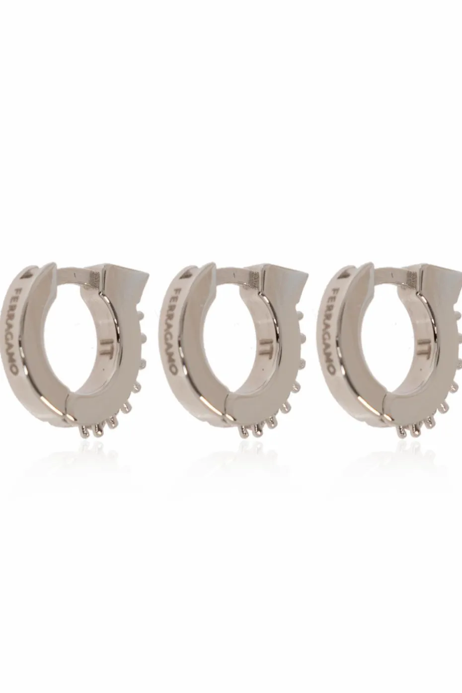 FERRAGAMO SILVER Set of three earrings