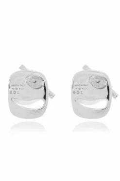 FERRAGAMO SILVER Silver earrings with engraved logo