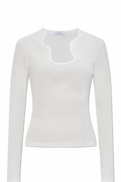 FERRAGAMO WHITE Ribbed Top