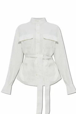 FERRAGAMO WHITE Shirt with belt