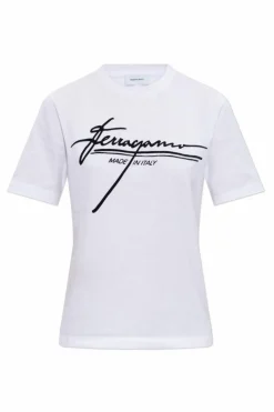 FERRAGAMO WHITE T-shirt with logo