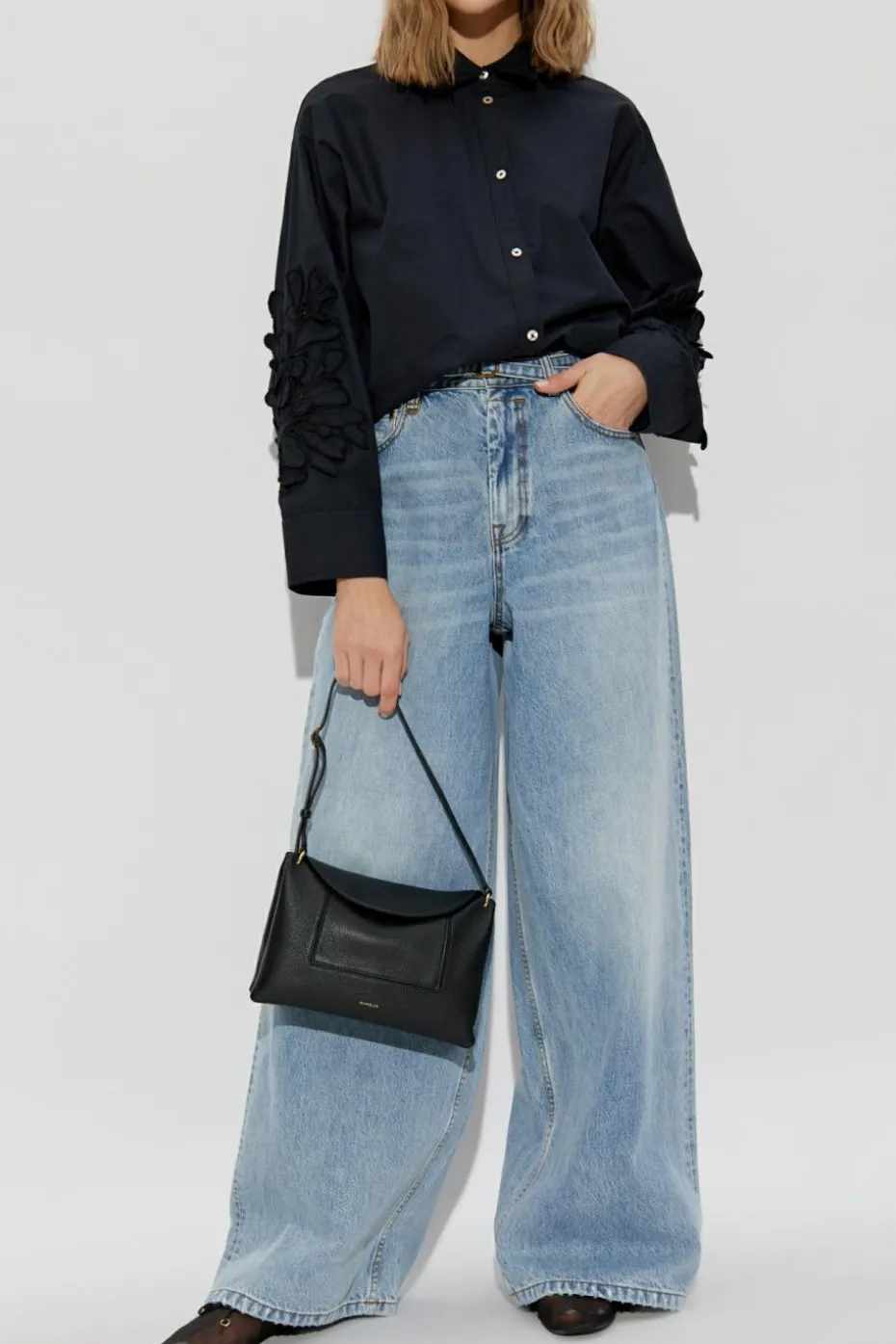forte_forte BLACK Shirt with collar