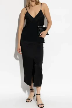 forte_forte BLACK Spaghetti strap top