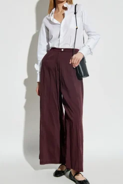 forte_forte BURGUNDY Pants with silk finish