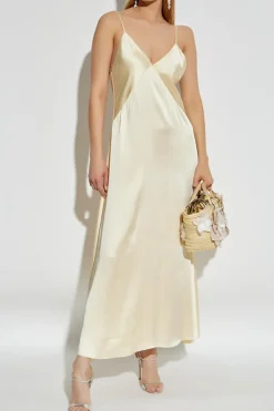forte_forte cream Dress with lurex thread