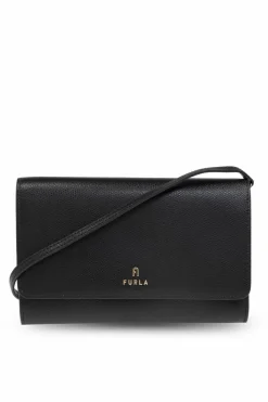 Furla BLACK Wallet on chain Camelia