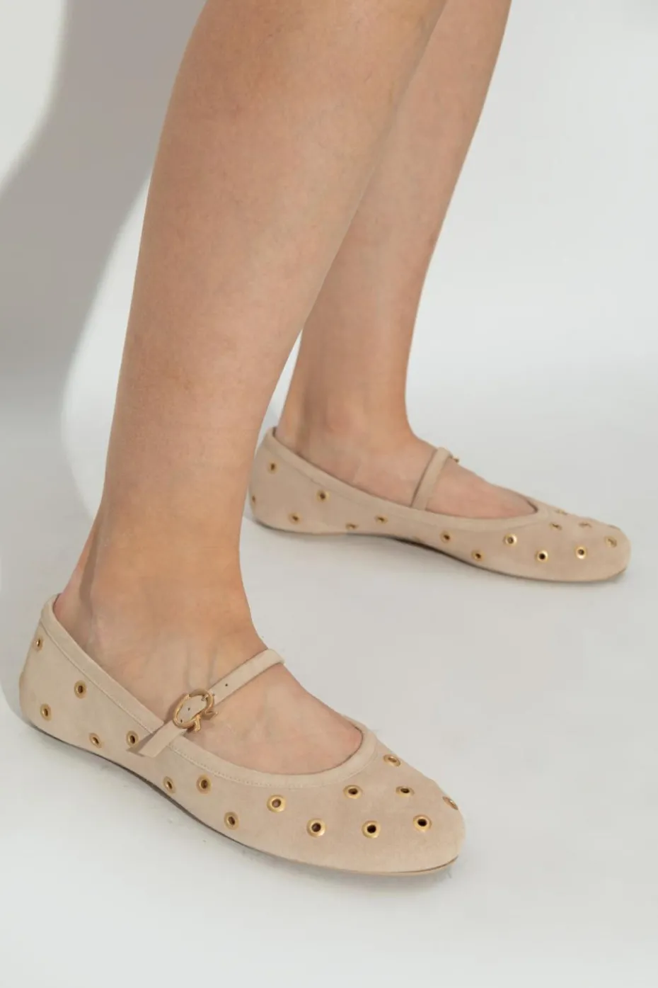 Gianvito Rossi beige Suede ballet flats