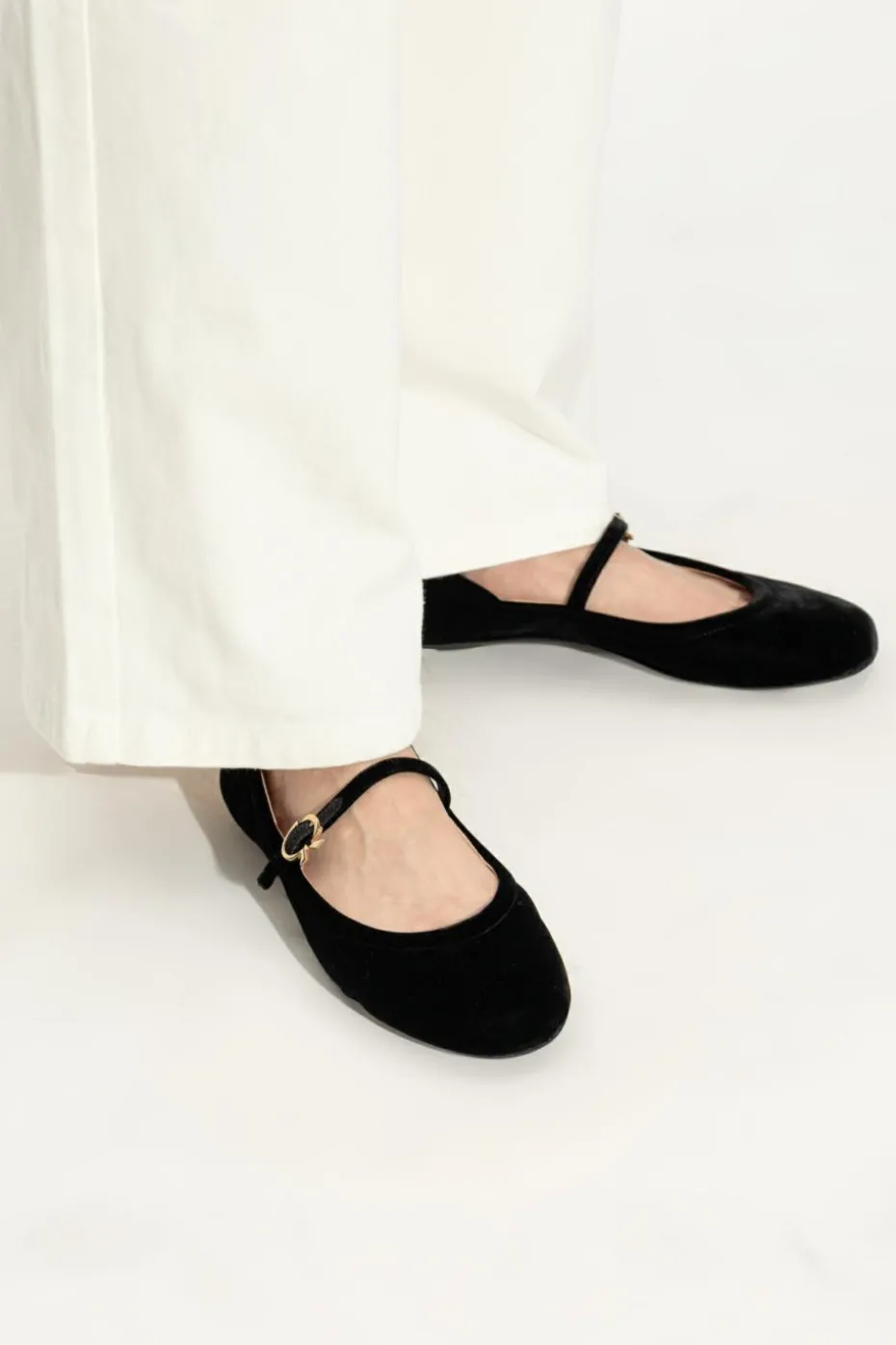 Gianvito Rossi BLACK Ballerinas Carla