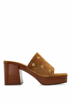 Gianvito Rossi BROWN Suede platform mules