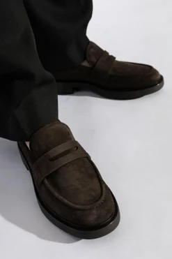 Gianvito Rossi BROWN Suede ‘Harris’ loafers