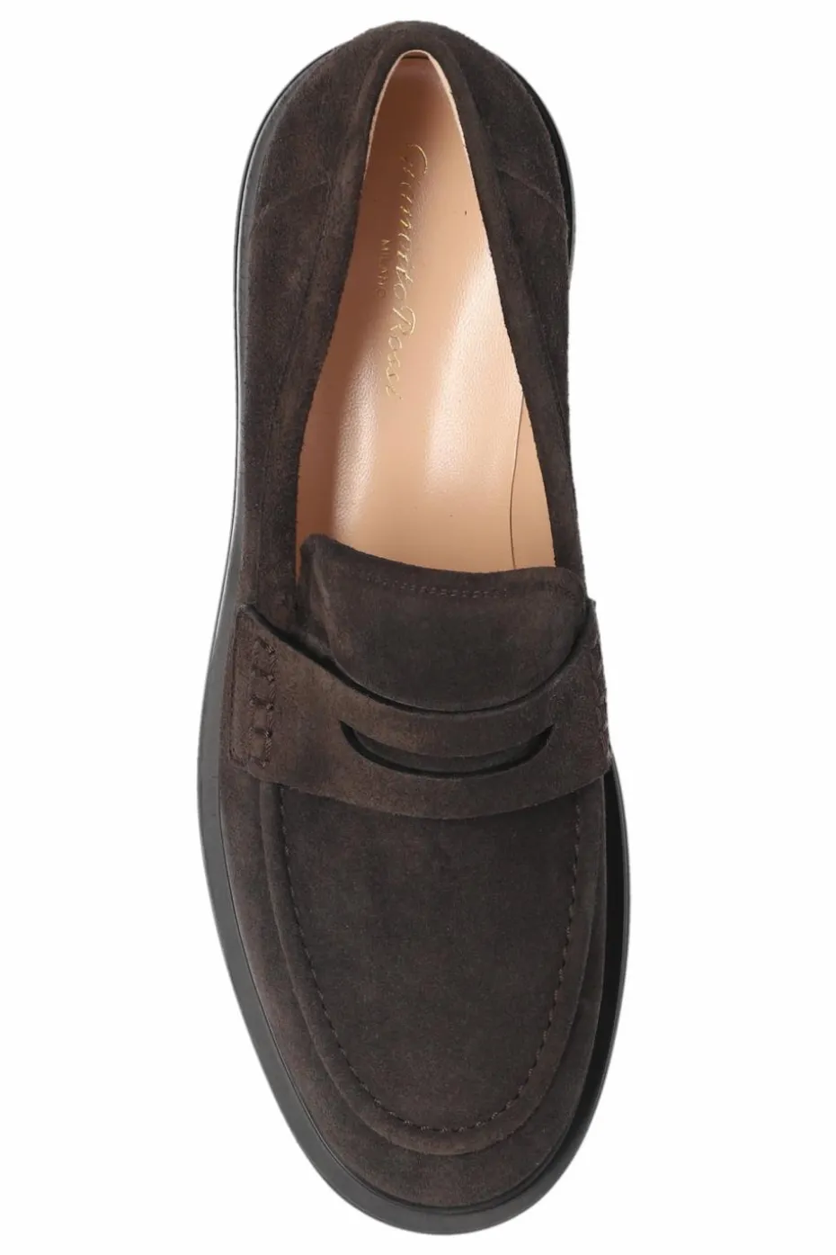 Gianvito Rossi BROWN Suede ‘Harris’ loafers