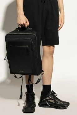 Giorgio Armani BLACK Backpack with printed logo