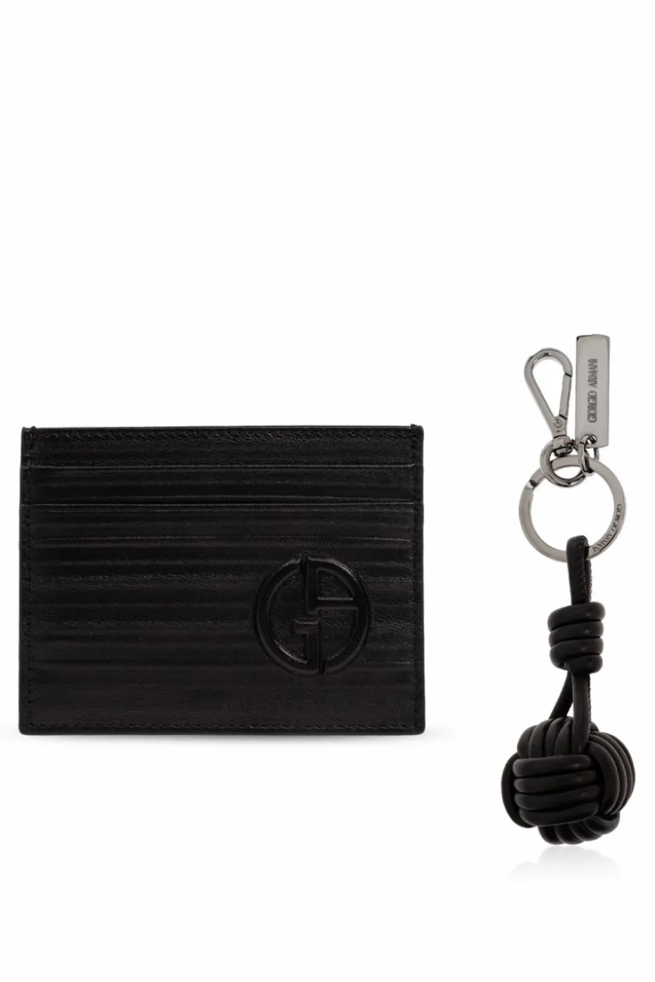Giorgio Armani BLACK Set: card case and keychain