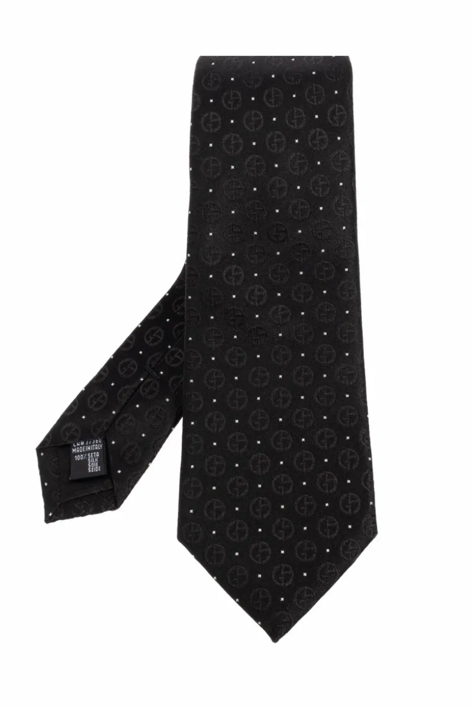 Giorgio Armani BLACK Silk tie with monogram
