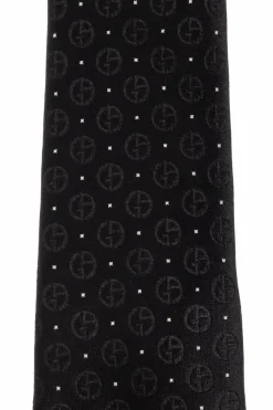 Giorgio Armani BLACK Silk tie with monogram