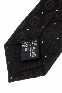 Giorgio Armani BLACK Silk tie with monogram