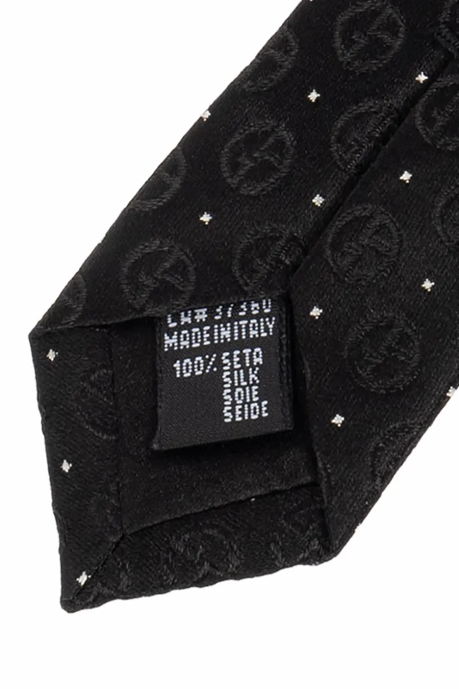 Giorgio Armani BLACK Silk tie with monogram